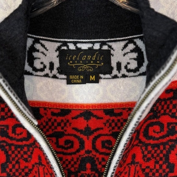 Icelandic Design 100% Merono Wool Sweater, Full Zip, Size Medium - Picture 7 of 9